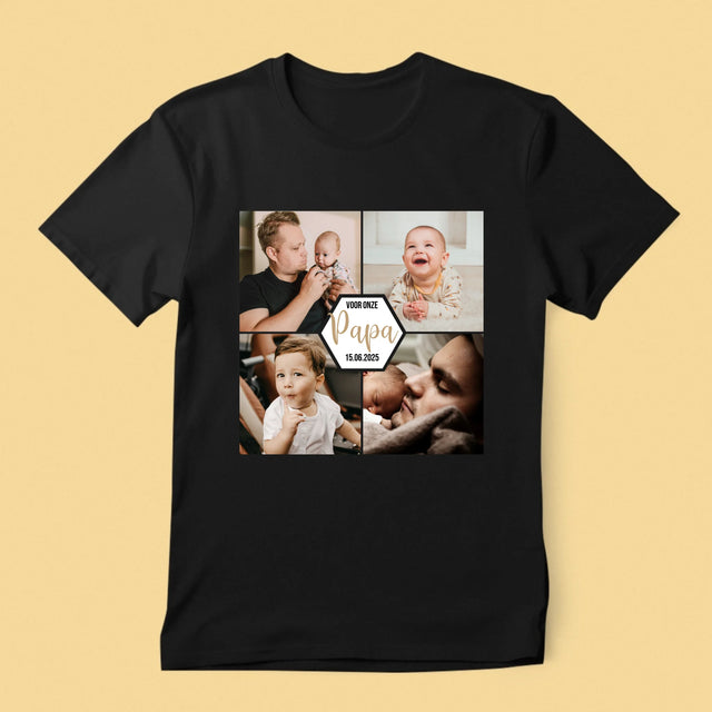 Fotocollage: Voor Onze Papa - T-Shirt Voor Heren