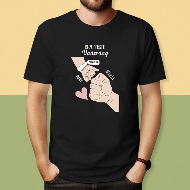Naam En Handtekening : Eerste Vaderdag Samen - T-Shirt Voor Heren