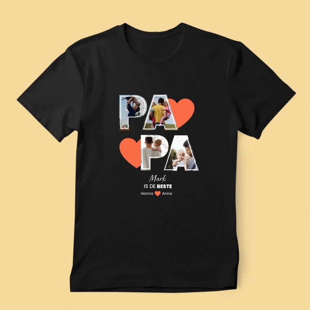 Fotocollage: Papa Is De Beste - T-Shirt Voor Heren