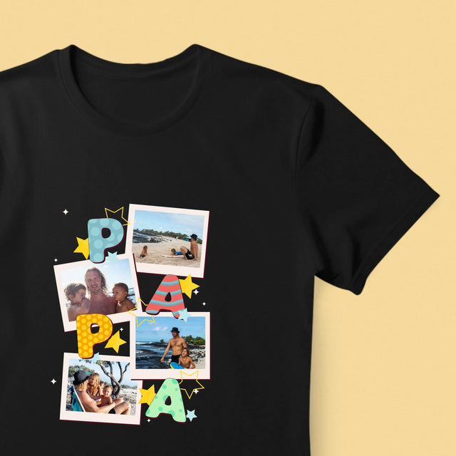 Fotocollage: Letters Papa - T-Shirt Voor Heren