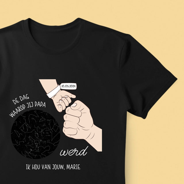 Starrenkaart: De Dag Waarop Jij Papa Werd - T-Shirt Voor Heren