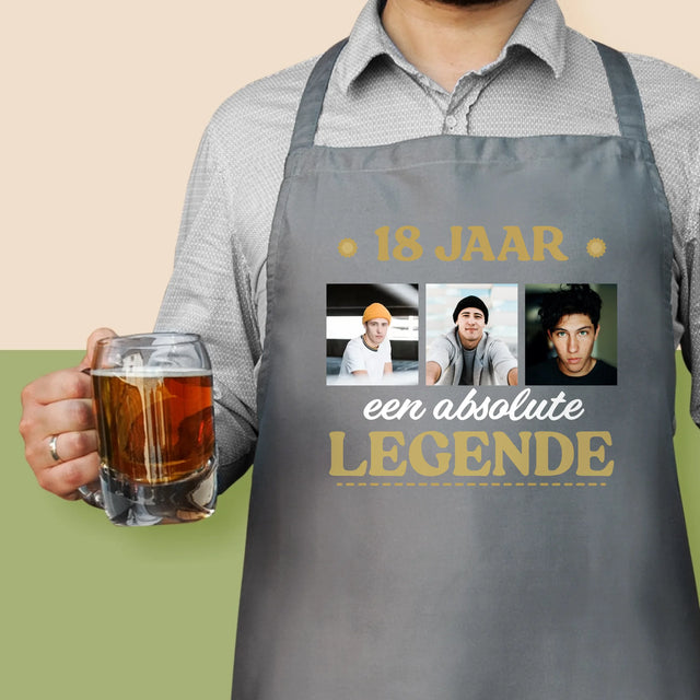 Fotocollage: 18 Jaar Een Legende Zijn - Schort