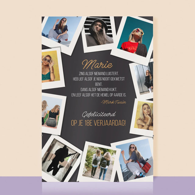 Fotocollage: Verjaardagswensen - Poster