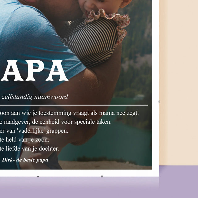 Foto En Handtekening: Definitie Papa - Poster