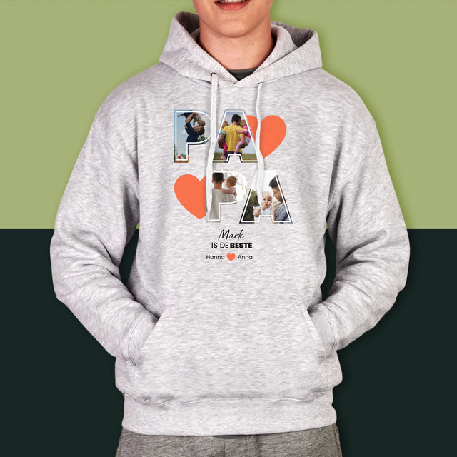 Fotocollage: Papa Is De Beste - Herentrui Met Kap
