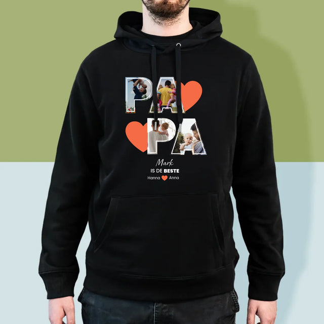 Fotocollage: Papa Is De Beste - Herentrui Met Kap