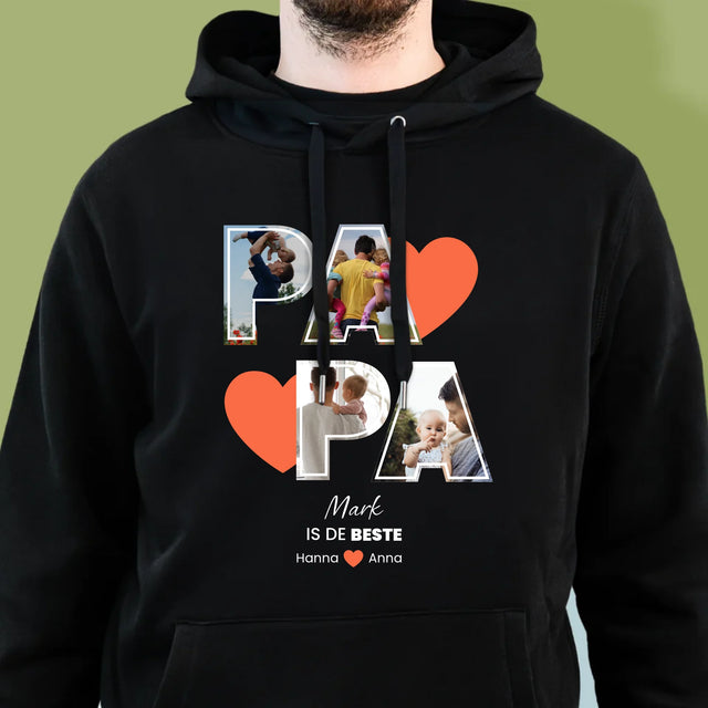 Fotocollage: Papa Is De Beste - Herentrui Met Kap