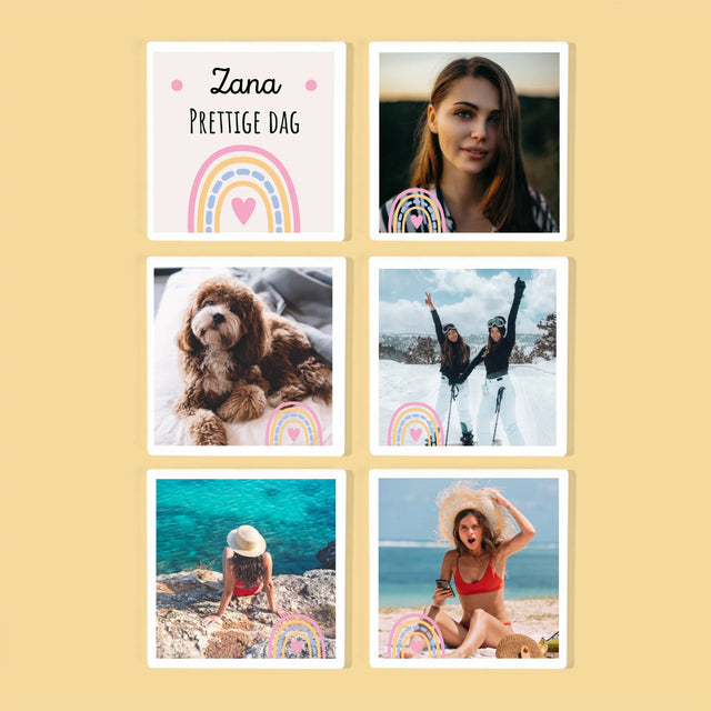 Fotocollage: Prettige Dag - Onderzetter