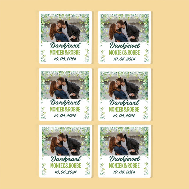 Foto En Handtekening: Trouwbedankjes Blaadjes - Onderzetter