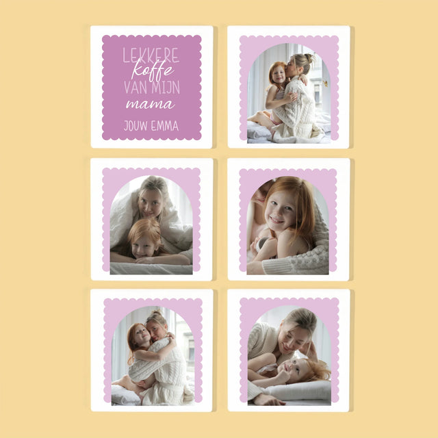 Fotocollage: Lekkere Koffie, Mama - Onderzetter