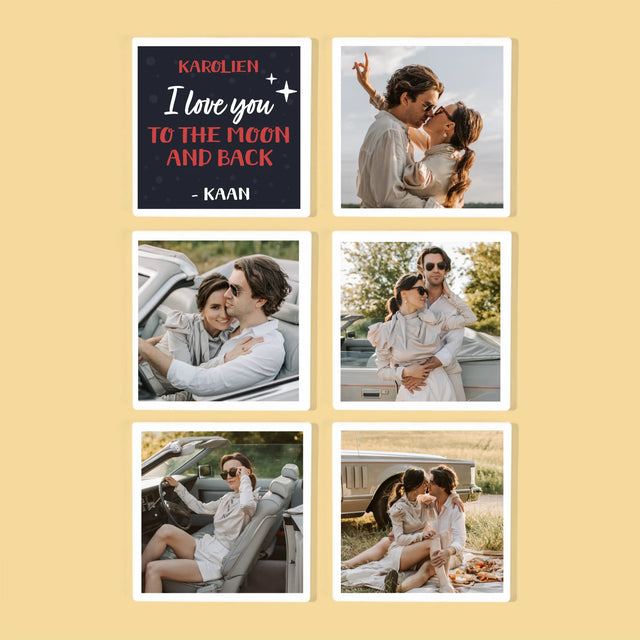 Fotocollage: To The Moon And Back - Onderzetter