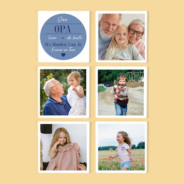 Fotocollage: Lieve Opa - Onderzetter