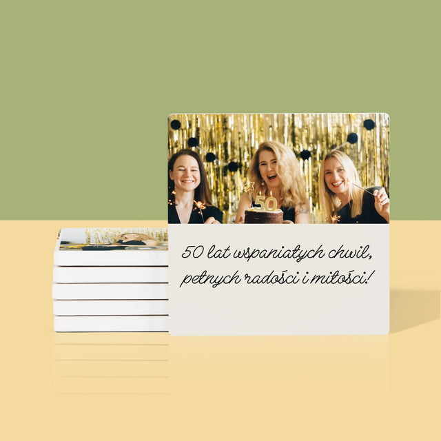 Fotocollage:  50 Jaar Vol Prachtige Momenten - Onderzetter