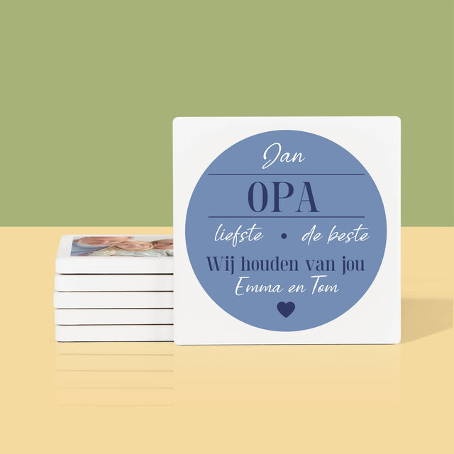 Fotocollage: Lieve Opa - Onderzetter