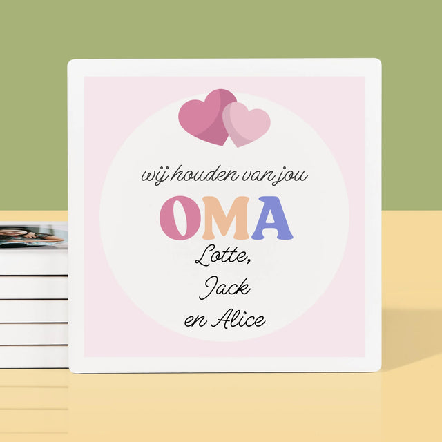 Fotocollage: Wij Houden Van Jou, Oma - Onderzetter