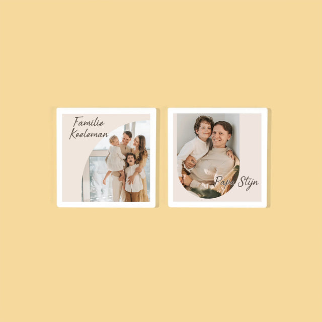 Foto En Handtekening: Familie Foto'S - Onderzetter