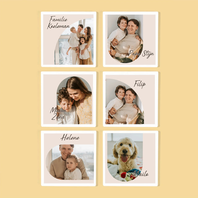 Foto En Handtekening: Familie Foto'S - Onderzetter