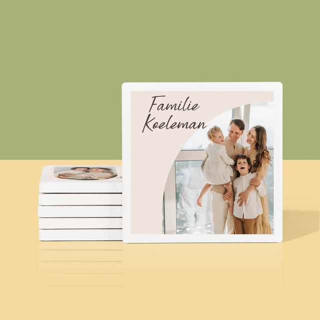 Foto En Handtekening: Familie Foto'S - Onderzetter