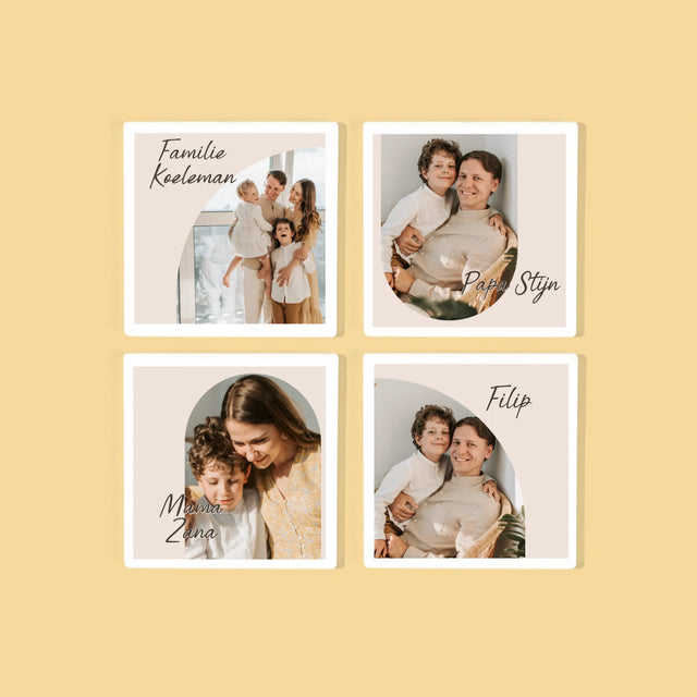 Foto En Handtekening: Familie Foto'S - Onderzetter