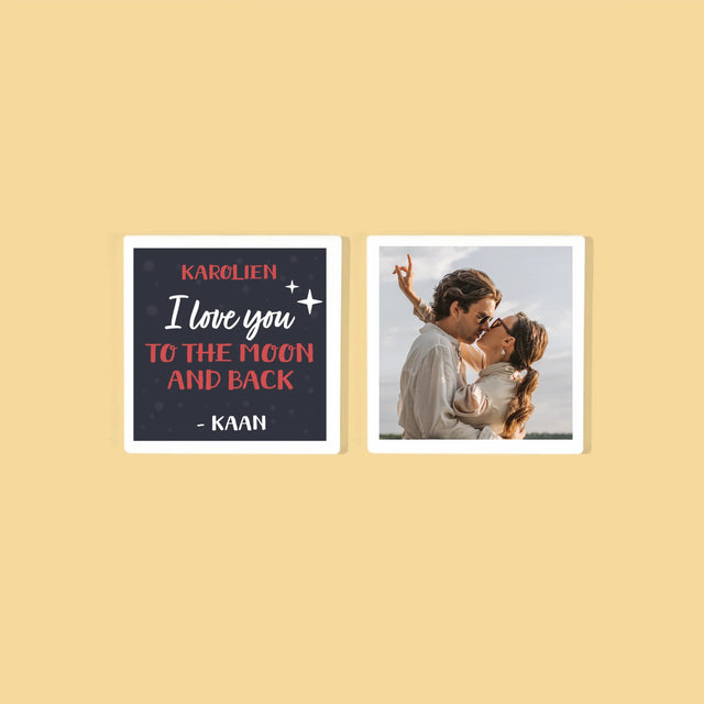 Fotocollage: To The Moon And Back - Onderzetter