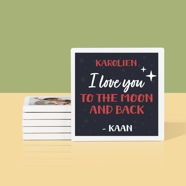 Fotocollage: To The Moon And Back - Onderzetter