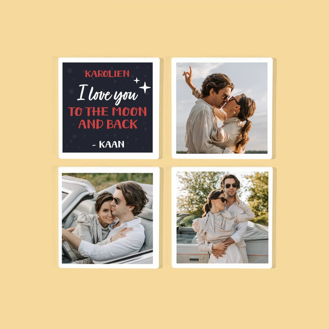 Fotocollage: To The Moon And Back - Onderzetter