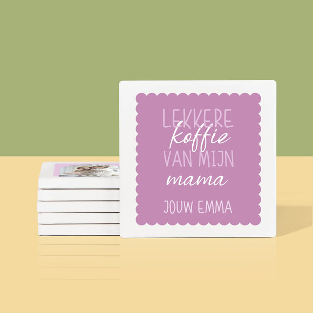 Fotocollage: Lekkere Koffie, Mama - Onderzetter