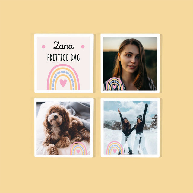 Fotocollage: Prettige Dag - Onderzetter