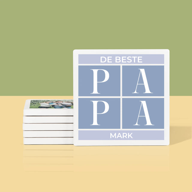 Fotocollage: Collage, De Beste Papa - Onderzetter