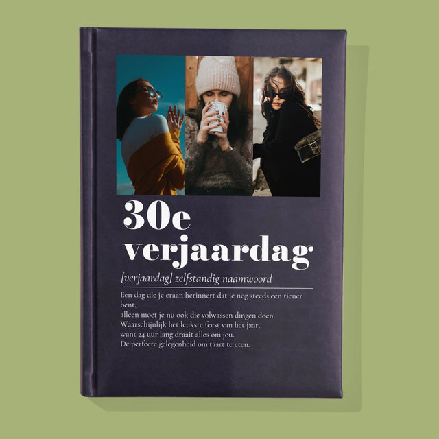 Fotocollage: 30E Verjaardag Definitie - Notitieboek