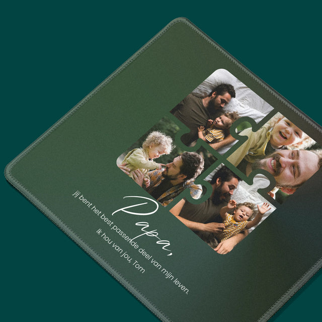 Fotocollage: Fotopuzzel, Papa - Bureauonderlegger