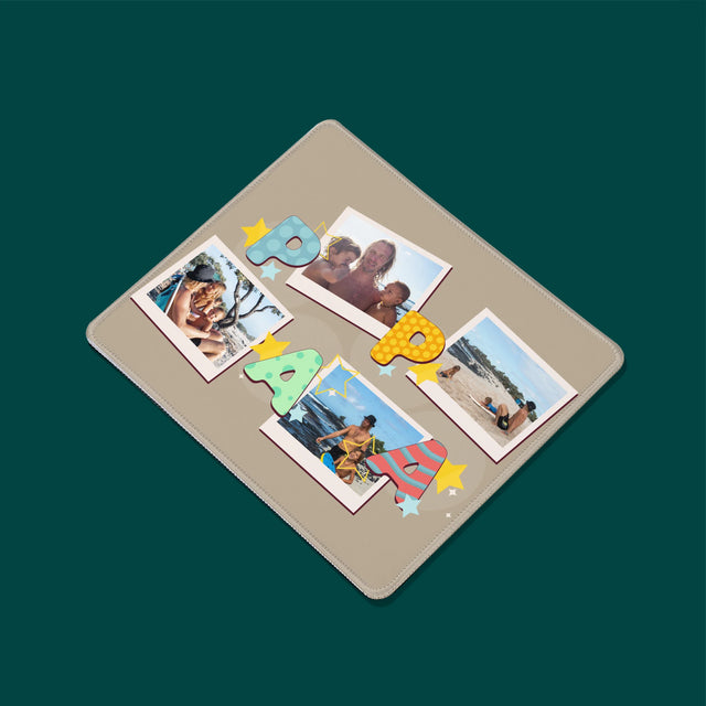 Fotocollage: Letters Papa - Bureauonderlegger