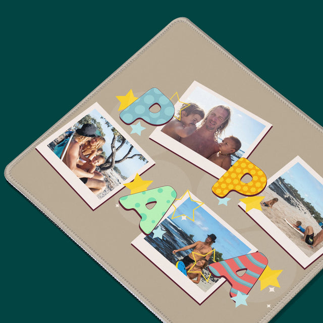 Fotocollage: Letters Papa - Bureauonderlegger