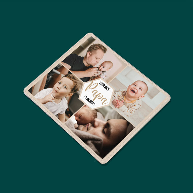 Fotocollage: Voor Onze Papa - Bureauonderlegger