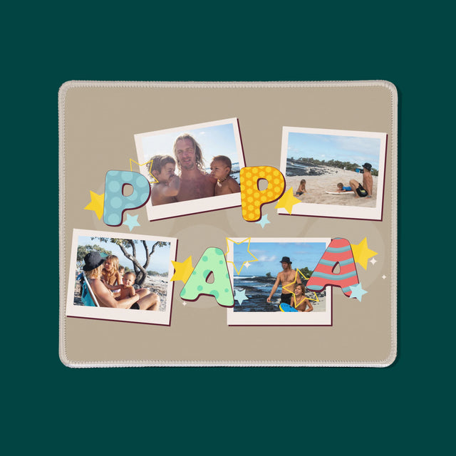 Fotocollage: Letters Papa - Bureauonderlegger