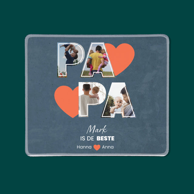 Fotocollage: Papa Is De Beste - Bureauonderlegger