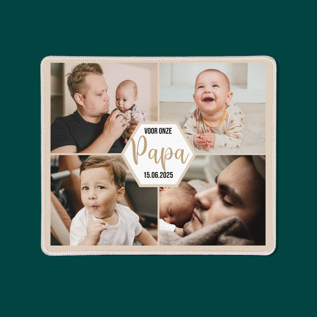 Fotocollage: Voor Onze Papa - Bureauonderlegger