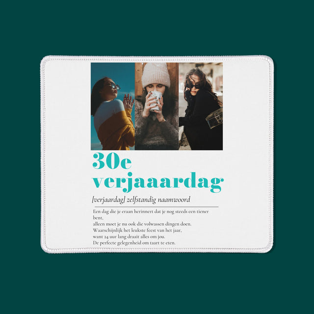 Fotocollage: 30E Verjaardag Definitie - Bureauonderlegger