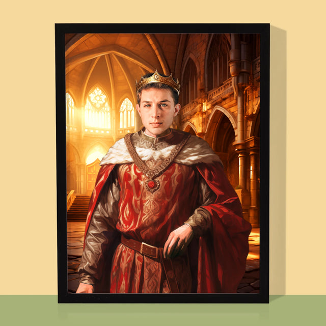 Koninklijk Portret: Koning - Afdruk Met Frame 30X40 (Verticaal)