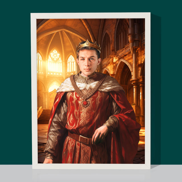 Koninklijk Portret: Koning - Afdruk Met Frame 30X40 (Verticaal)