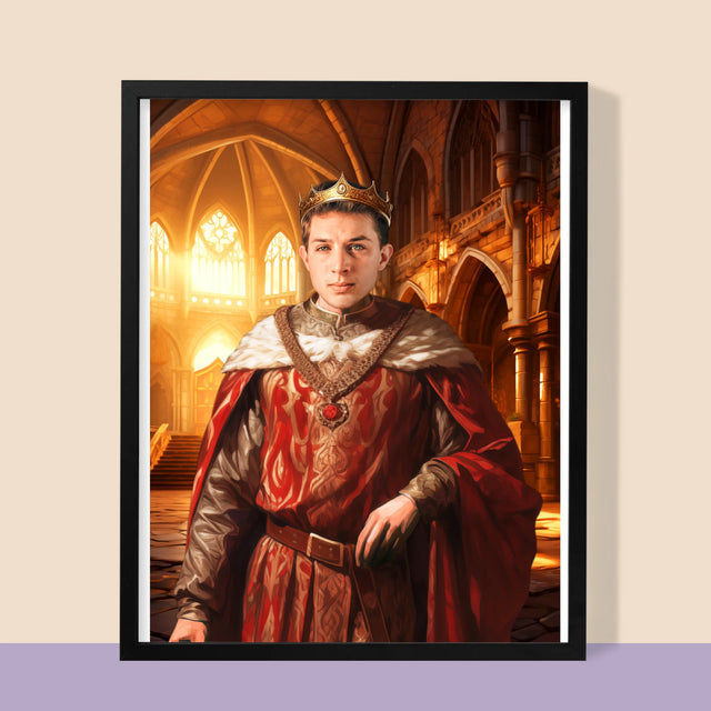 Koninklijk Portret: Koning - Afdruk Met Frame 30X40 (Verticaal)