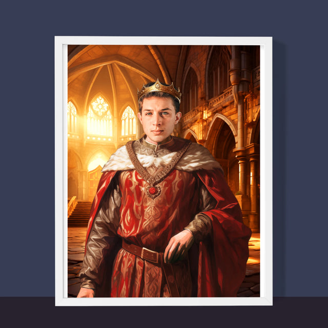 Koninklijk Portret: Koning - Afdruk Met Frame 30X40 (Verticaal)