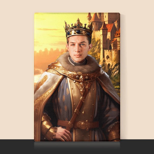 Koninklijk Portret: Koning In De Tuin - Afdruk Met Frame 30X40 (Verticaal)