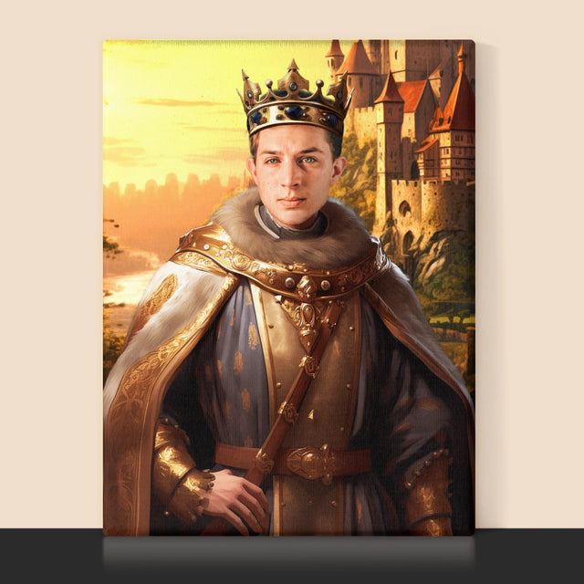 Koninklijk Portret: Koning In De Tuin - Afdruk Met Frame 30X40 (Verticaal)