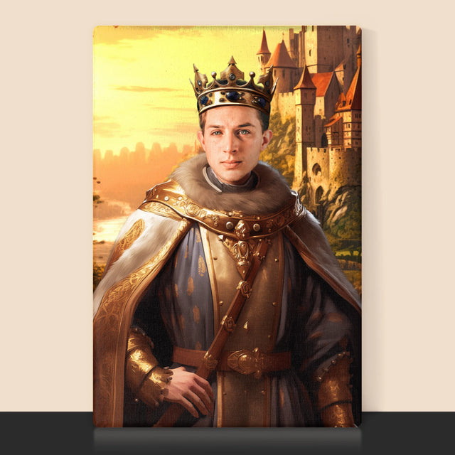 Koninklijk Portret: Koning In De Tuin - Afdruk Met Frame 30X40 (Verticaal)