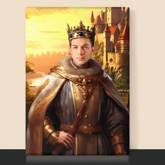 Koninklijk Portret: Koning In De Tuin - Afdruk Met Frame 30X40 (Verticaal)