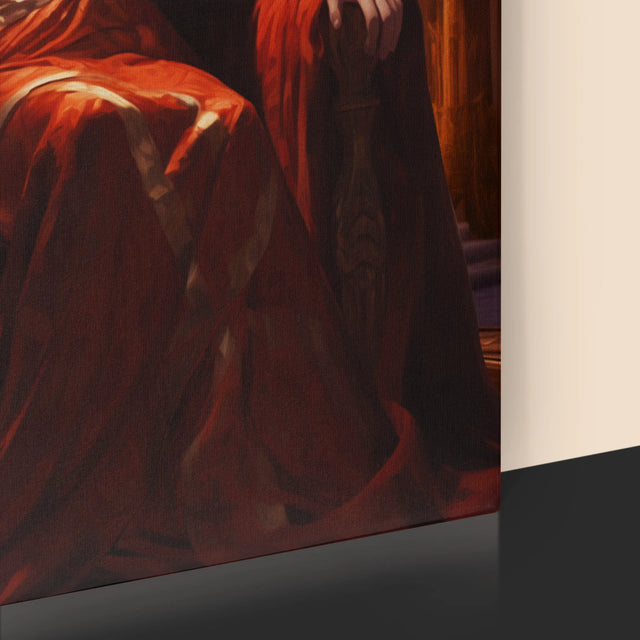 Koninklijk Portret: De Konigin In De Troonzaal - Afdruk Met Frame 30X40 (Verticaal)