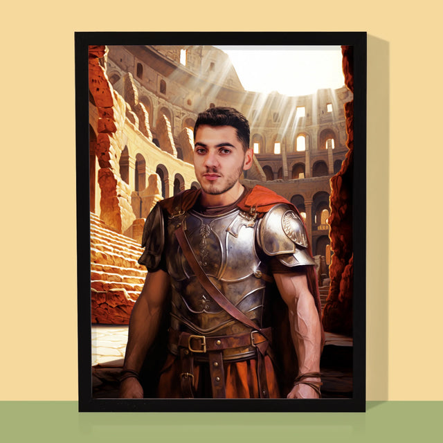 Koninklijk Portret: Gladiator - Afdruk Met Frame 30X40 (Verticaal)