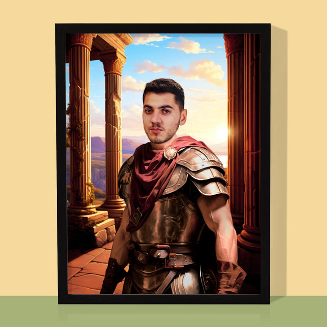 Koninklijk Portret: Strijder - Afdruk Met Frame 30X40 (Verticaal)