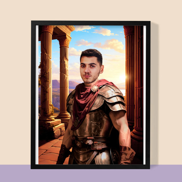 Koninklijk Portret: Strijder - Afdruk Met Frame 30X40 (Verticaal)